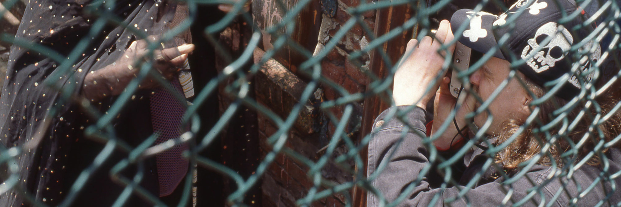 Jack Smith and Clayton Patterson on the set of Shadows in the City (1991) in April 1989. Photo: Uzi Parnes