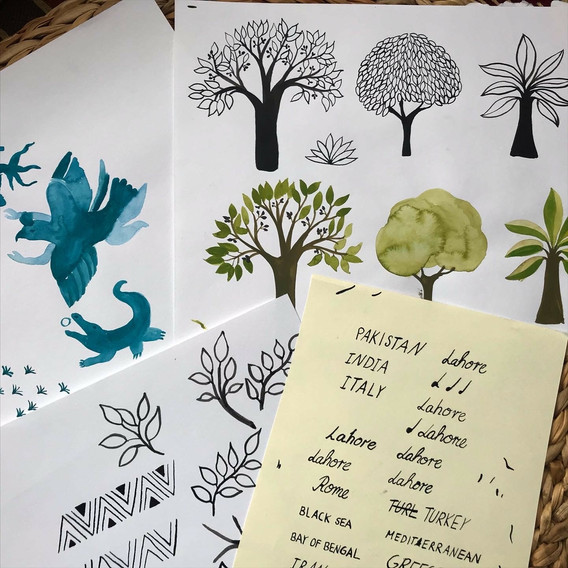 Preparatory sketch for Roots and Wings by Hanna Barczyk