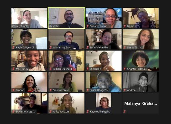 Screenshot from Museum Education Practicum Alumni Session with Garrett Bradley, February 25, 2021