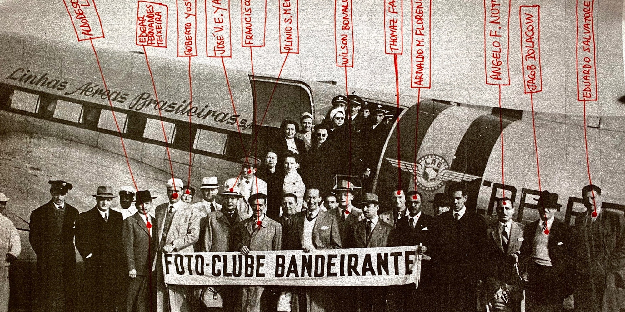 FCCB members on an excursion to Paquetá Island to visit the Sociedade Fluminense de Fotografia. Boletim foto-cine 17 (September 1947): 3. Image and annotations courtesy Rubens Fernandes Junior