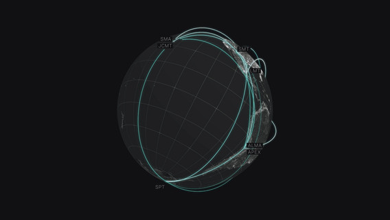 Network of EHT telescopes, from Black Holes: The Edge of All We Know. 2021