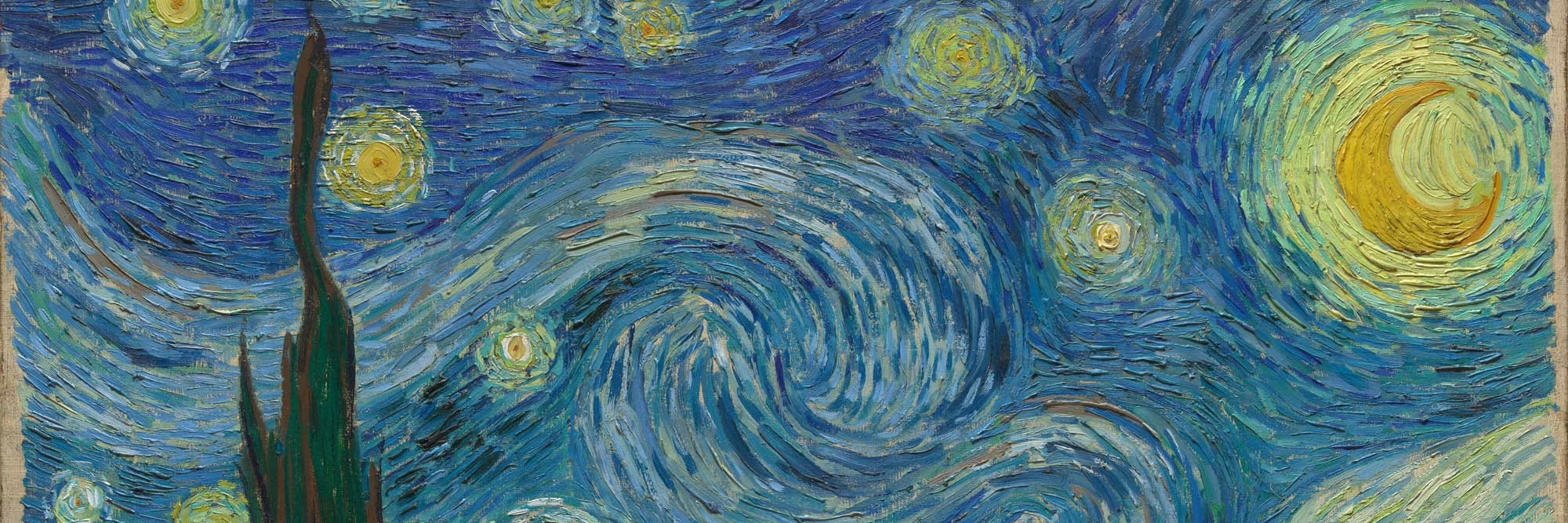 Vincent van Gogh. The Starry Night. 1889. Oil on canvas, 29 × 36 1/4" (73.7 × 92.1 cm). Acquired through the Lillie P. Bliss Bequest (by exchange). Conservation was made possible by the Bank of America Art Conservation Project