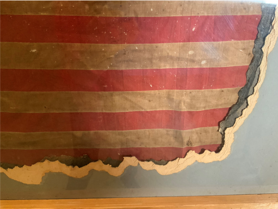 Tomb, detail of flag