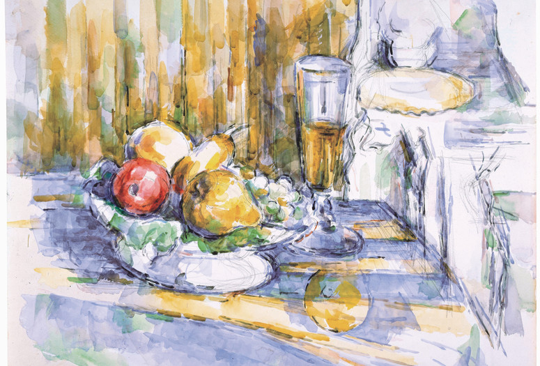 Paul Cézanne. The Dessert (Le Dessert). c. 1900–06. Pencil and watercolor on paper. Private collection