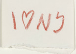 Milton Glaser. I ♥ NY concept sketch. 1976. Ink and tape on paper envelope, 2 7/8 × 3 5/8&#34; (7.3 × 9.2 cm). Gift of the designer