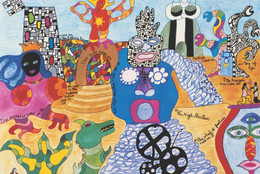 Niki de Saint Phalle. Tarot Garden. 1991. Lithograph, 23.7 x 31.5″ (60.3 x 80 cm). © 2019 NIKI CHARITABLE ART FOUNDATION. Photo: Ed Kessler