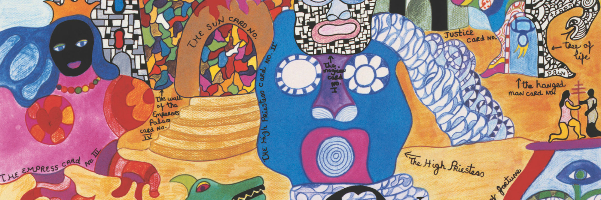 Niki de Saint Phalle. Tarot Garden. 1991. Lithograph, 23.7 x 31.5″ (60.3 x 80 cm). © 2019 NIKI CHARITABLE ART FOUNDATION. Photo: Ed Kessler