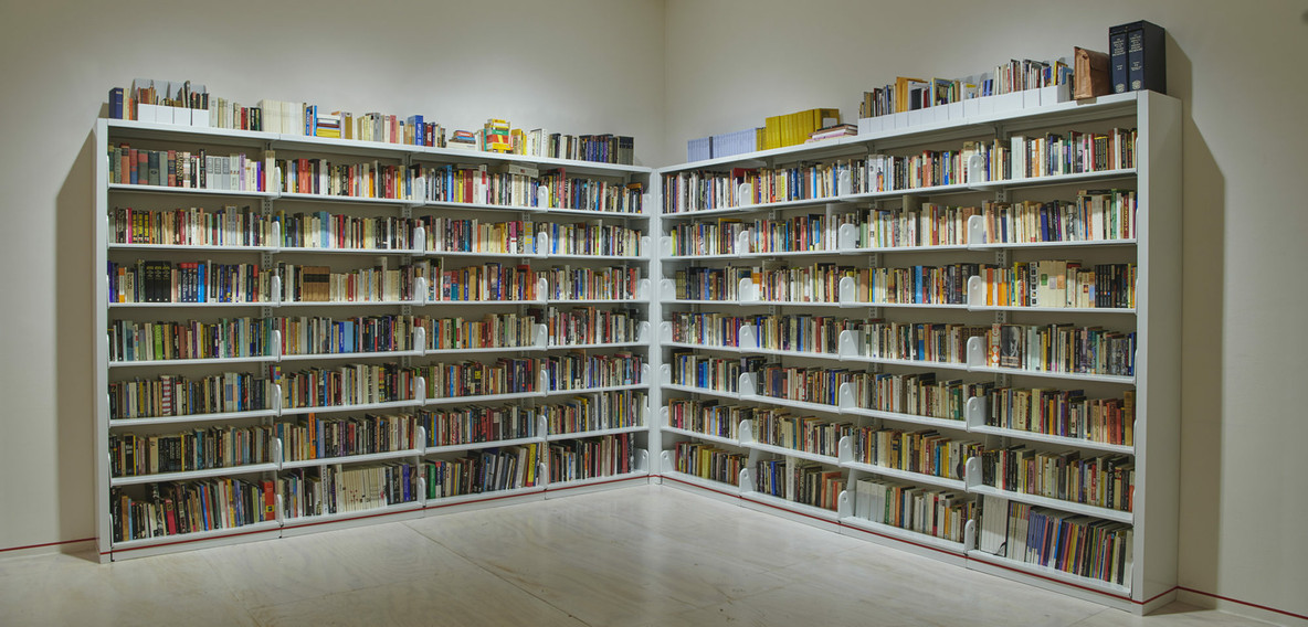 Gregg Bordowitz’s Selections from Gregg Bordowitz’s library (1983-2013), in the exhibition Gregg Bordowitz: I Wanna Be Well
