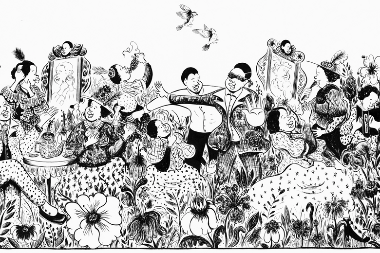 Ebony Flowers. Original illustration for Tourmaline’s Pleasure Gardening walking tour. 2021. Courtesy the artist