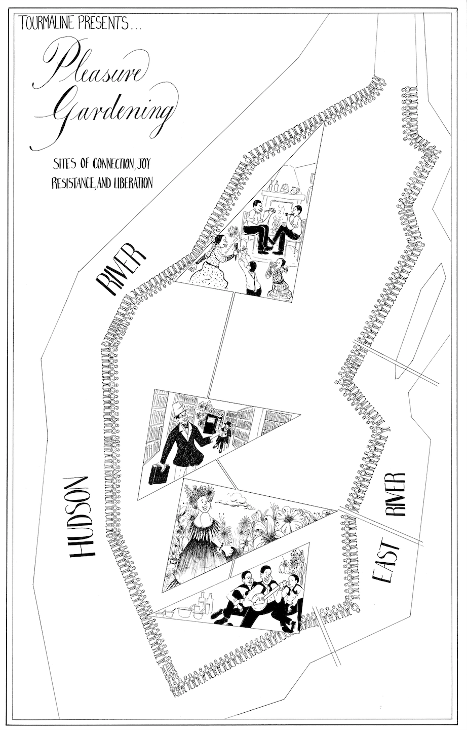 Ebony Flowers. Map of Pleasure Gardening with Tourmaline audio tour. 2021