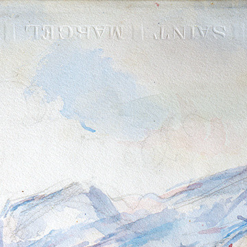 Detail of Cézanne’s Mont Sainte-Victoire (1902–06), showing the impressed watermark