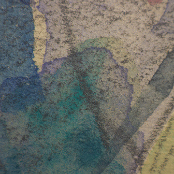 Detail of Cézanne’s Foliage (1900–04), showing pencil applied over layers of watercolor