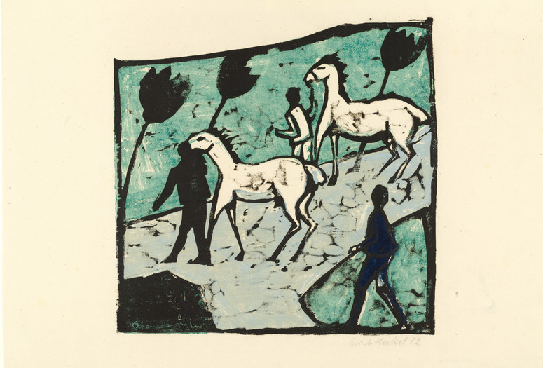 Erich Heckel. White Horses (Weisse Pferde). 1912. Woodcut. Publisher: J. B. Neumann, Berlin. Printer: Erich Heckel, Berlin. Edition: approx. 80. Purchase. © 2021 Erich Heckel/Artists Rights Society (ARS), New York/VG Bild Kunst, Germany