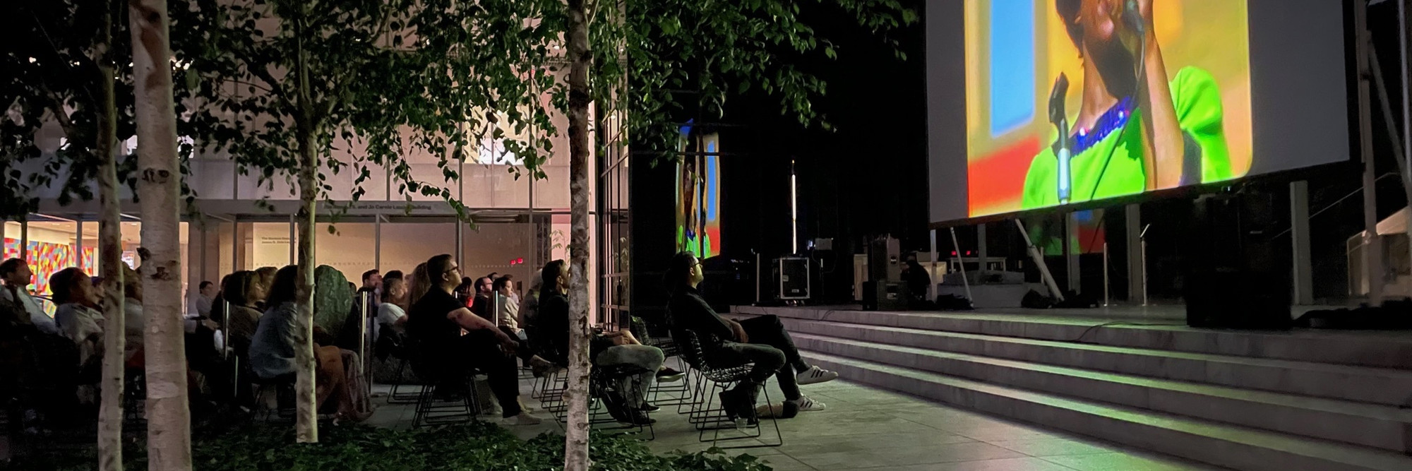 A screening in the Sculpture Garden, 2021. Photo: Rajendra Roy