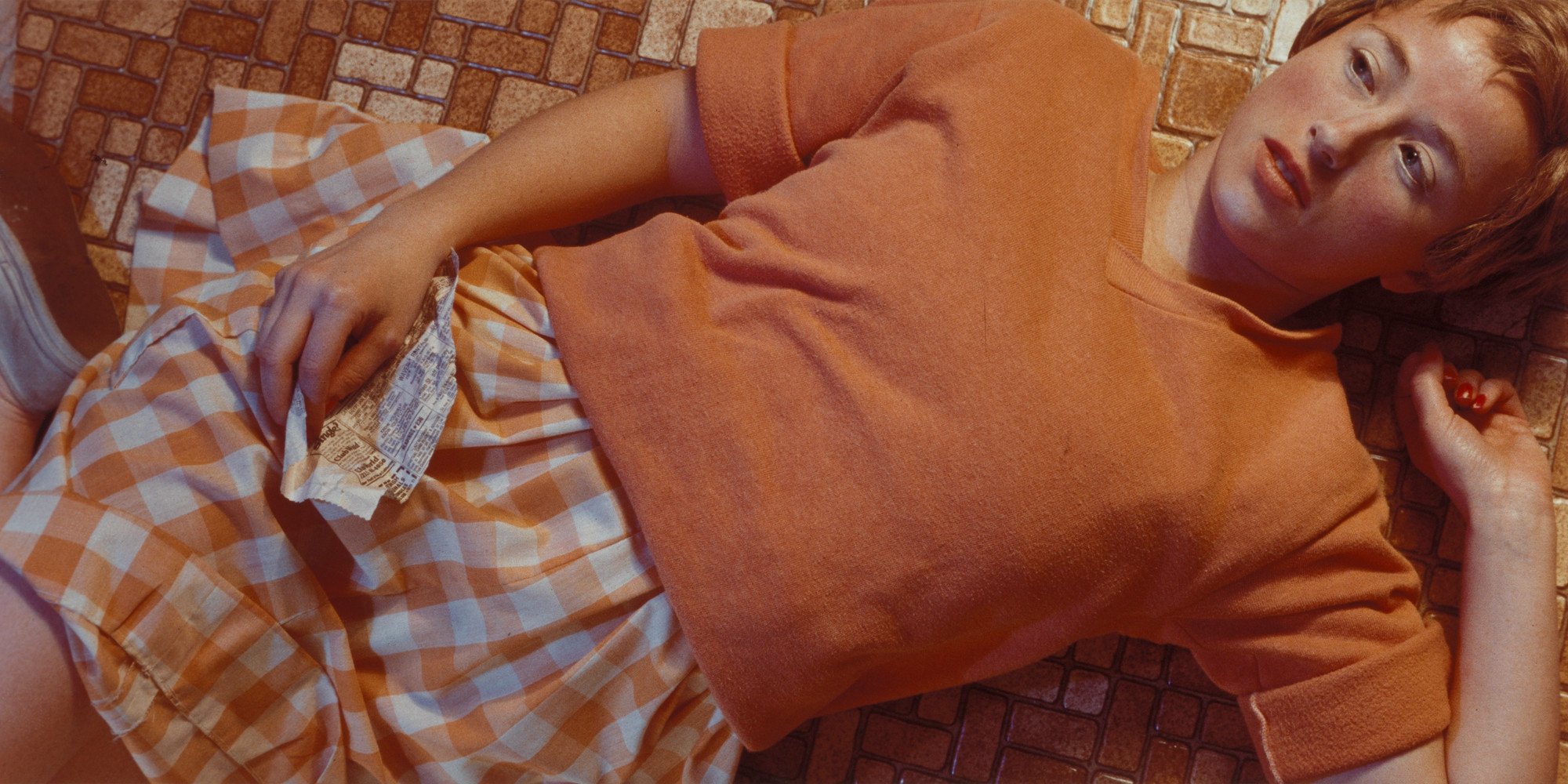 Cindy Sherman. Untitled #96. 1981. Chromogenic print, 24 × 48&#34; (61 × 121.9 cm). The Museum of Modern Art, New York. Gift of Carl D. Lobell. © 2021 Cindy Sherman