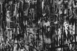 Adam Pendleton. Untitled (WE ARE NOT). 2021. Silkscreen ink on canvas, 120 × 144&#34; (304.8 × 365.76 cm). Image courtesy of the artist
