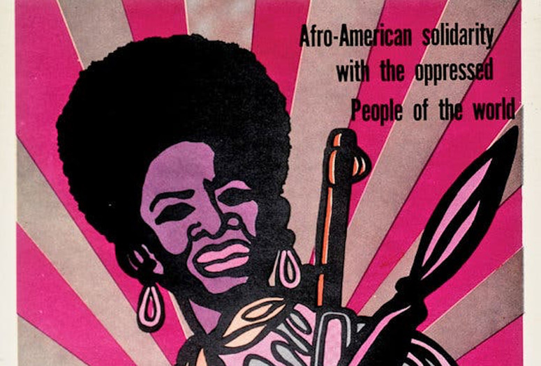 Emory Douglas. "Afro-American solidarity with the oppressed people of the world". 1969. ©️ 2021 Emory Douglas / Artists Rights Society (ARS), New York