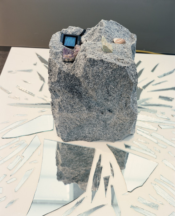 Peter Moore, photograph of Shigeko Kubota's Rock Video Cherry Blossom. 1986