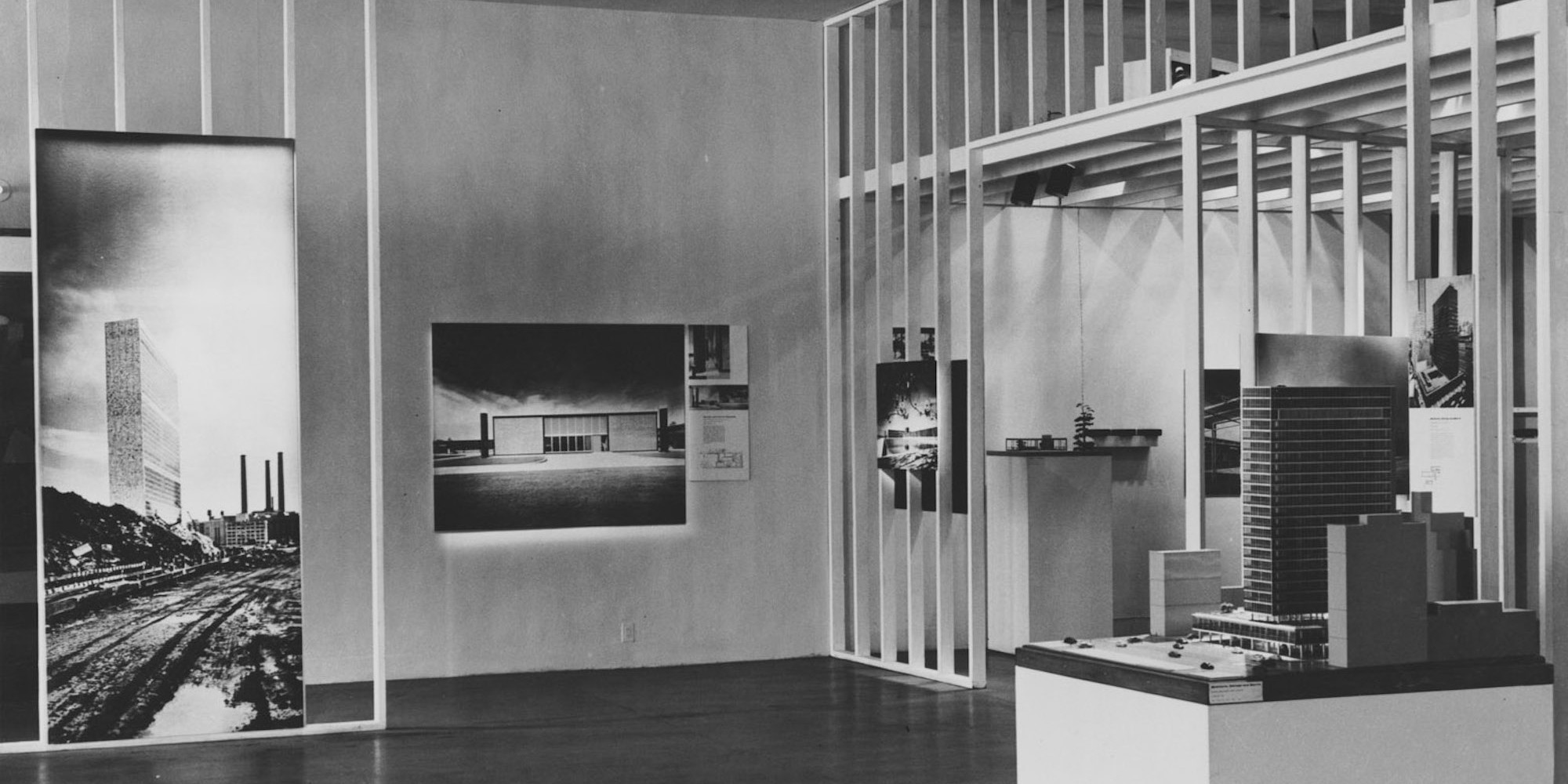 Installation view of the exhibition Built in USA: Post-War Architecture, The Museum of Modern Art, New York, January 20–March 15, 1953. Photographic Archive. The Museum of Modern Art Archives, New York