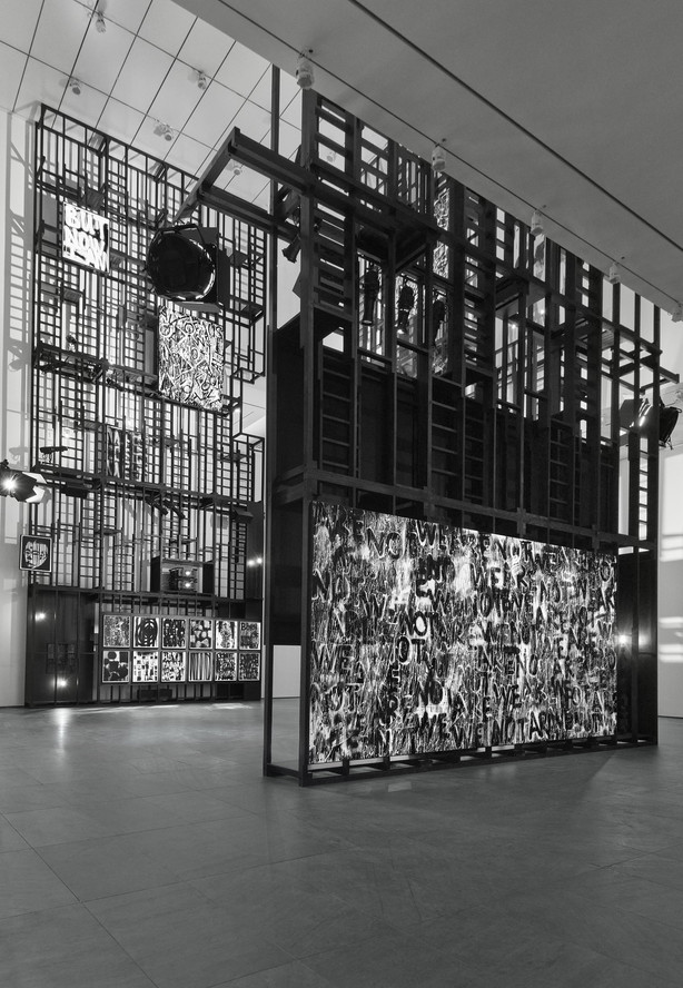 Installation view of Adam Pendleton: Who Is Queen?