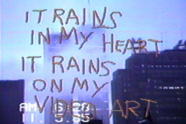 Shigeko Kubota. SoHo SoAp/Rain Damage. 1985. Video (color, sound). 8:25 min. The Museum of Modern Art, New York. Purchase, 2001. © 2021 Estate of Shigeko Kubota. Courtesy Electronic Arts Intermix (EAI), New York.