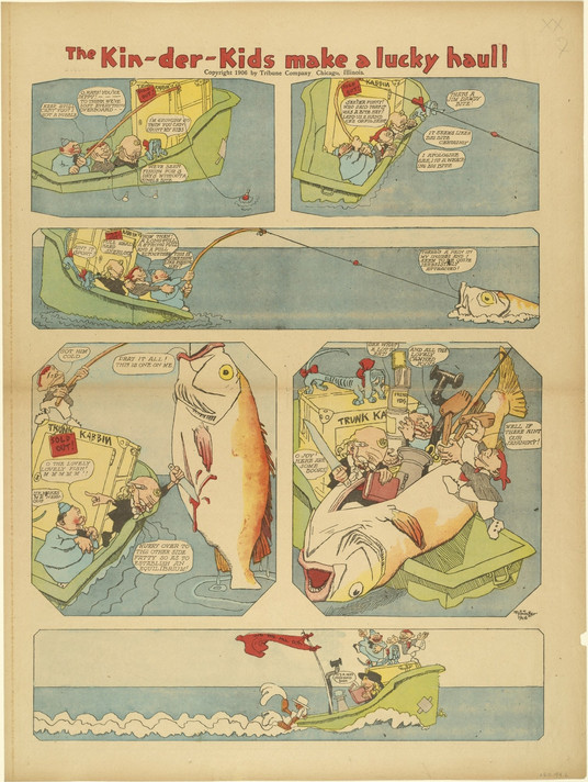 Lyonel Feininger. The Kin-der-Kids Make a Lucky Haul! from The Chicago Sunday Tribune. June 10, 1906