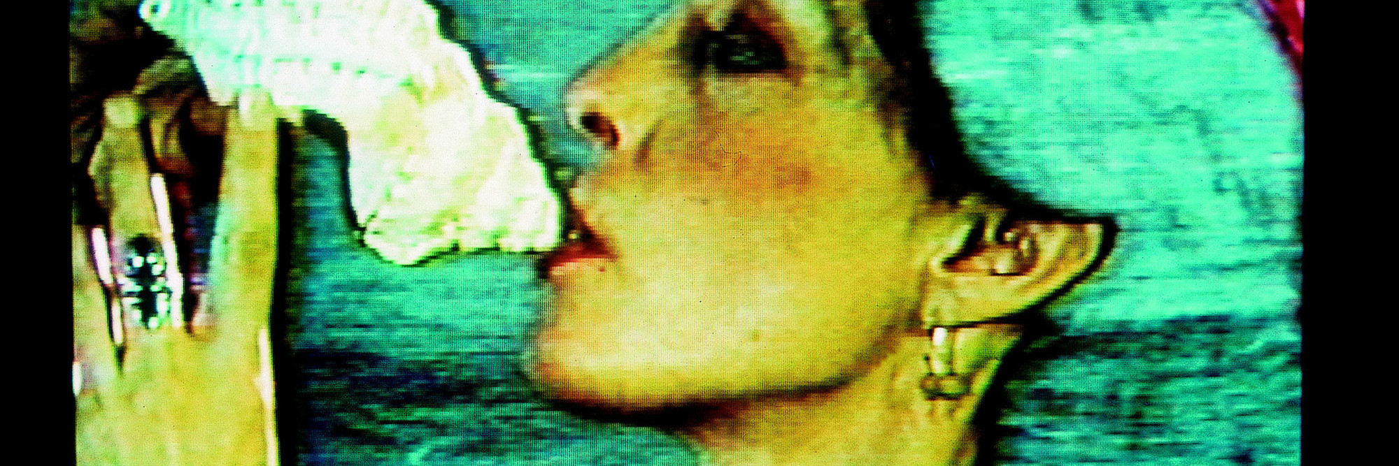 Joan Jonas. Still from Double Lunar Dogs. 1984. Video (color, sound), 24 min. The Museum of Modern Art, New York. Purchase. © 2021 Joan Jonas. Image courtesy Electronic Arts Intermix (EAI), New York
