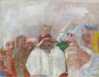 James Ensor. Masks Confronting Death. 1888. Oil on canvas, 32 x 39 1/2" (81.3 x 100.3 cm). Mrs. Simon Guggenheim Fund