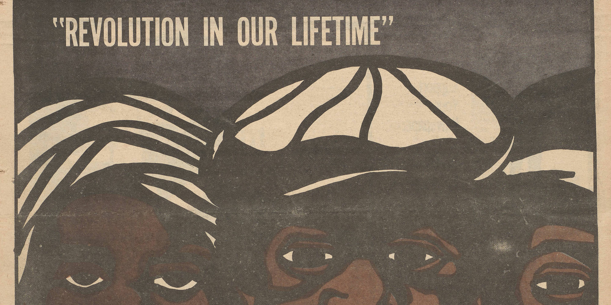 Emory Douglas. Back cover of The Black Panther Newspaper, vol. 3, no. 29 (An unarmed people are slaves or subjected to slavery at any given time). 1969. Two-color ink on newsprint, 17 5/8 × 11 1/2" (44.8 × 29.2 cm). Publisher: Black Panther Party. The Museum of Modern Art, New York. Collection of Patrick and Nesta McQuaid and Akili Tommasino, gift of the Committee on Architecture and Design Funds. © 2021 Emory Douglas/Artists Rights Society (ARS), New York