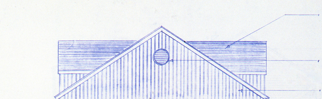 Blueprint for the Studio/Theatre, east elevation. Image courtesy the Jacob’s Pillow Archives