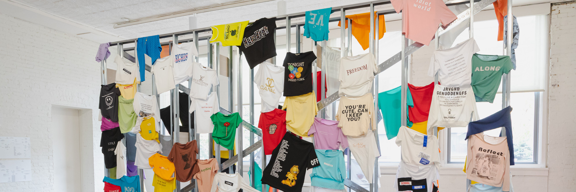 Installation view of Shanzhai Lyric, Incomplete Poem (2015-ongoing) in Greater New York 2021 on view at MoMA PS1 from October 7, 2021 to April 18, 2022. Image courtesy MoMA PS1. Photo: Noel Woodford