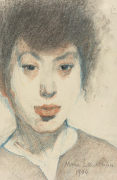Marie Laurencin. Self-Portrait (Autoportrait). 1906. Colored pencil and pencil on notebook paper, 7 7/8 × 5&#34; (19.8 × 12.5 cm). Gift of Steven C. Rockefeller. © 2021 Artists Rights Society (ARS), New York/ADAGP, Paris