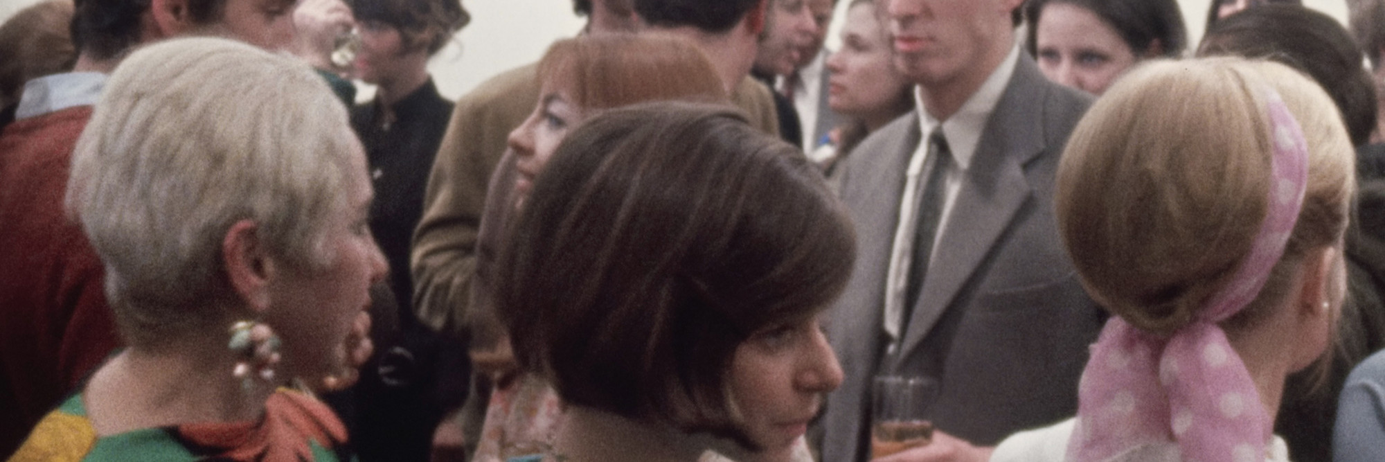 Marta Minujín. MINUCODE. 1968. 16mm film transferred to six-channel video (color, silent), duration and dimensions variable. Acquired in part through the generosity of the Latin American and Caribbean Fund, Anonymous Donor, The Modern Women’s Fund, Glenn Fuhrman, and Grazyna Kulczyk. © 2021 Marta Minujín