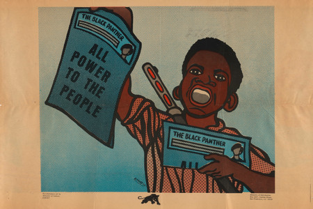 Emory Douglas. The Black Panthers: All Power to the People. 1969. Printed in six colors on newsprint, 14 15/16 × 22 11/16" (38 × 57.7 cm). Alfred H. Barr, Jr. Papers, II.A.61. The Museum of Modern Art Archives, New York