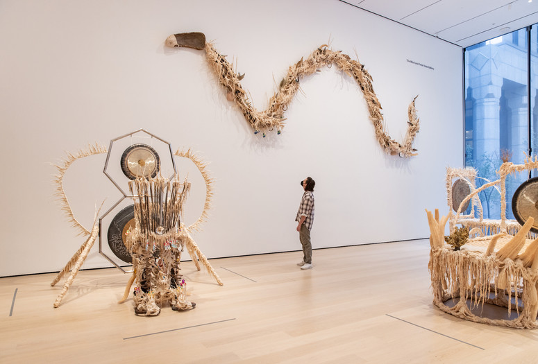 Installation view of the second-floor Collection Galleries, Gallery 212: Guadalupe Maravilla: Luz y fuerza. Photo: Walter Wlodarczyk