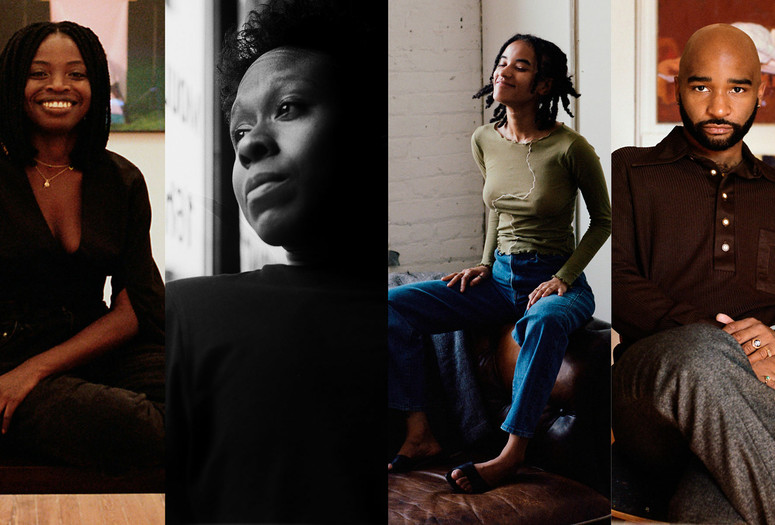 From left to right: The Studio Museum in Harlem 2020–21 Artist in Residence Widline Cadet. Photo: Bradley Ogbonna; The Studio Museum in Harlem 2020–21 Artist in Residence Texas Isaiah. Photo: Texas Isaiah; The Studio Museum in Harlem 2020–21 Artist in Residence Genesis Jerez. Photo: Bradley Ogbonna; The Studio Museum in Harlem 2020–21 Artist in Residence Jacolby Satterwhite. Photo: Bradley Ogbonna.
