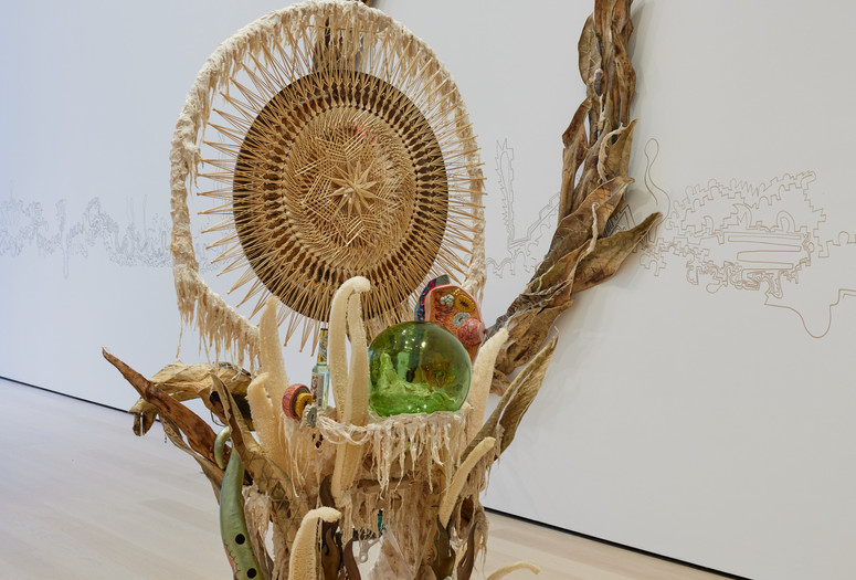 Installation view of the gallery "Guadalupe Maravilla: Luz y Fuerza" in the exhibition "Collection 1970s–Present,” October 30, 2021 - October 30, 2022. The Museum of Modern Art, New York. Digital Image ©️ 2021 The Museum of Modern Art, New York. Photo by David Almeida