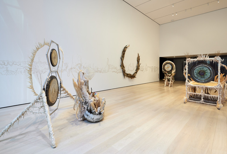 Installation view of the gallery "Guadalupe Maravilla: Luz y Fuerza" in the exhibition "Collection 1970s–Present,” October 30, 2021 - October 30, 2022. The Museum of Modern Art, New York. Digital Image ©️ 2021 The Museum of Modern Art, New York. Photo by David Almeida