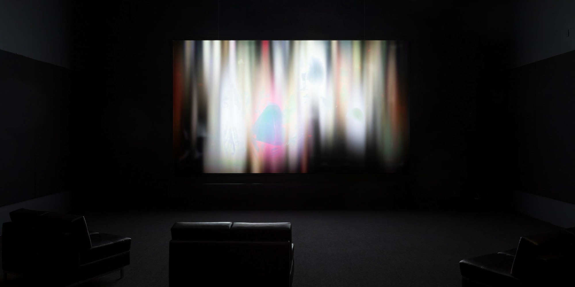 Installation view of Sky Hopinka. I'll Remember You as You Were, not as What You'll Become. 2016. Video (color, sound), 12:35 min. The Museum of Modern Art, New York. Fund for the Twenty-First Century