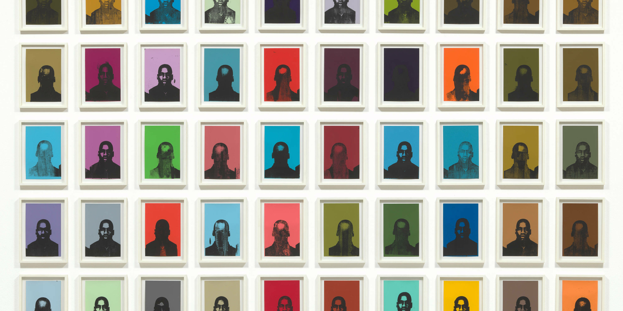 Glenn Ligon. Figure. 2001. Set of 50 screenprints; sheet (each): 9 × 6" (22.9 × 15.2 cm). Acquired through the generosity of the Contemporary Arts Council of The Museum of Modern Art, Committee on Drawings and Prints Fund and Lonti Ebers. © 2021 Glenn Ligon