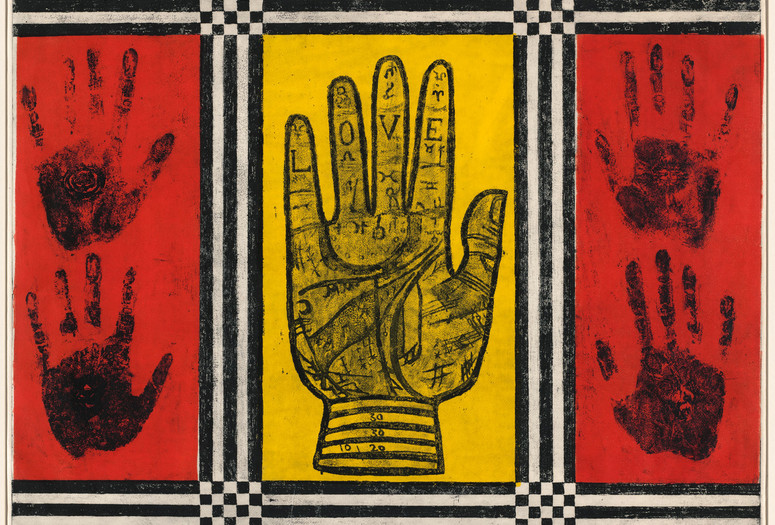 Betye Saar. Palm of Love. 1966. Etching with relief printing. Publisher: the artist, Los Angeles. Printer: the artist, Los Angeles. Edition: planned edition of 20, five known impressions. Committee on Drawings and Prints Fund