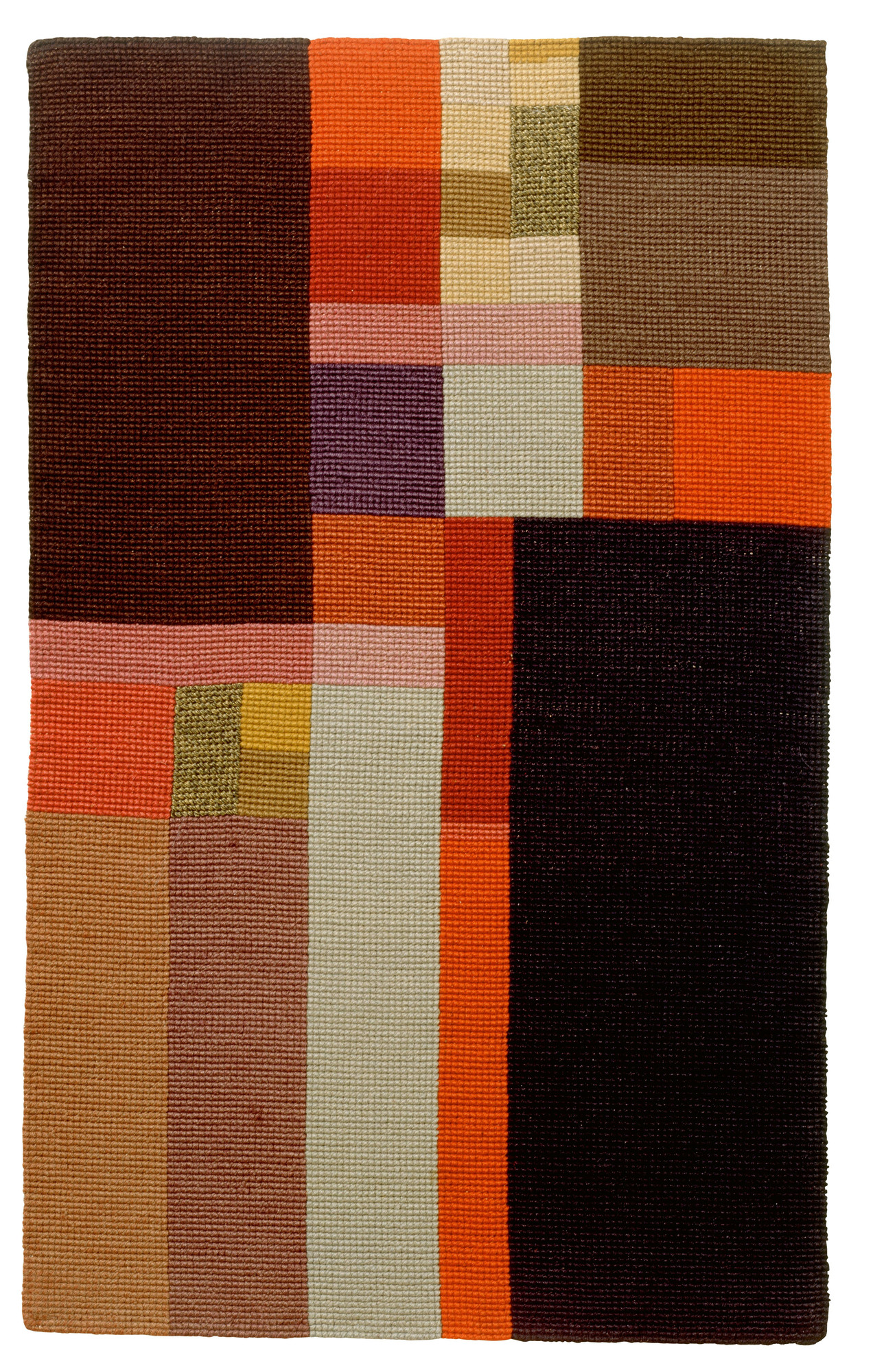 Sophie Taeuber-Arp. *Vertical-Horizontal Composition*. c. 1917. Wool on canvas. 18 7/8 x 11 5/8" (48 x 29.5 cm). Private collection, on long-term loan to the Aargauer Kunsthaus Aarau, Switzerland. Courtesy Aargauer Kunsthaus Aarau, photo Peter Schälchli.