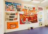 Installation of Homeroom activation Nuevayorkinos: Essential and Excluded. Image courtesy MoMA PS1. Photo: Noel Woodford