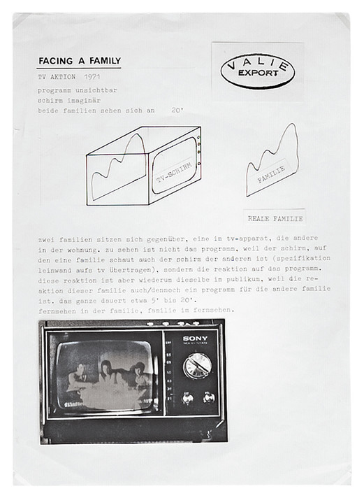 VALIE EXPORT. Preparatory drawing for Facing a Family. 1971