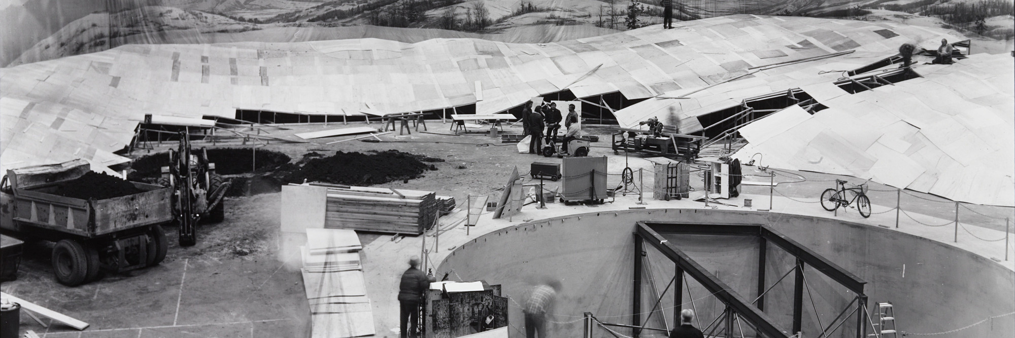 Robert Cumming. Snow Scene Under Construction; Feature Film, “It’s a Wonderful Life” - Stage # 12. 1977. Gelatin silver print, 7 11/16 × 9 3/4&#34; (19.5 × 24.8 cm). The Museum of Modern Art, New York. Gift of Albert Dorskind. © Robert Cumming/Licensed by VAGA, New York. Photo: John Wronn