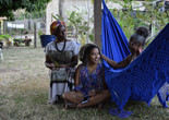 Encounter at GRUNEC (Grupo de valorização negra - cariri) with Jessica Lorena Gonçalves, Valéria and Verônica Carvalho. Photo by Wandeallyson Landin. Courtesy of Grupo Nzinga