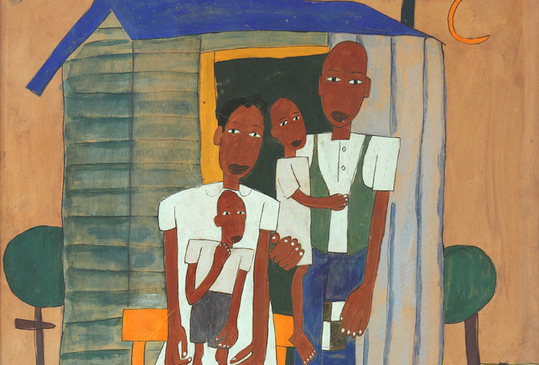 William H. Johnson. Homesteaders. c. 1952. Gouache, ink, and pencil on paper. Gift of Merrill C. Berman and Dalia S. Berman