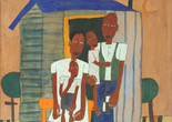 William H. Johnson. Homesteaders. c. 1952. Gouache, ink, and pencil on paper. Gift of Merrill C. Berman and Dalia S. Berman