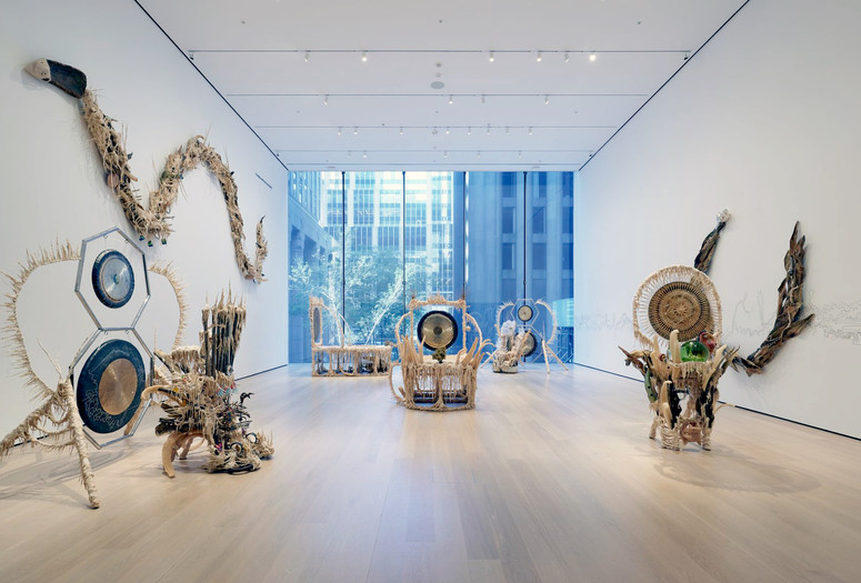 Installation view of the gallery Guadalupe Maravilla: Luz y fuerza, The Museum of Modern Art, October 30, 2021–October 30, 2022. Photo: David Almeida. Digital Image © 2022, The Museum of Modern Art