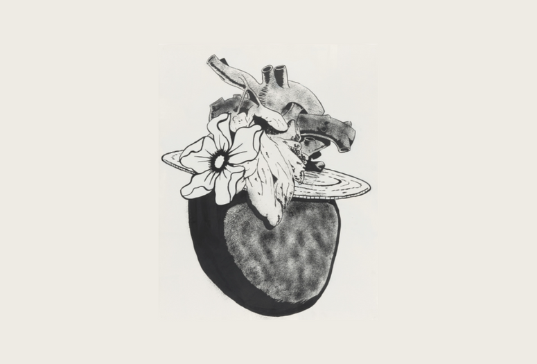 Mike Kelley. Heart with Fancy Hat. 1989 Synthetic polymer paint on paper. The Judith Rothschild Foundation Contemporary Drawings Collection Gift. Ā© 2022 Mike Kelley